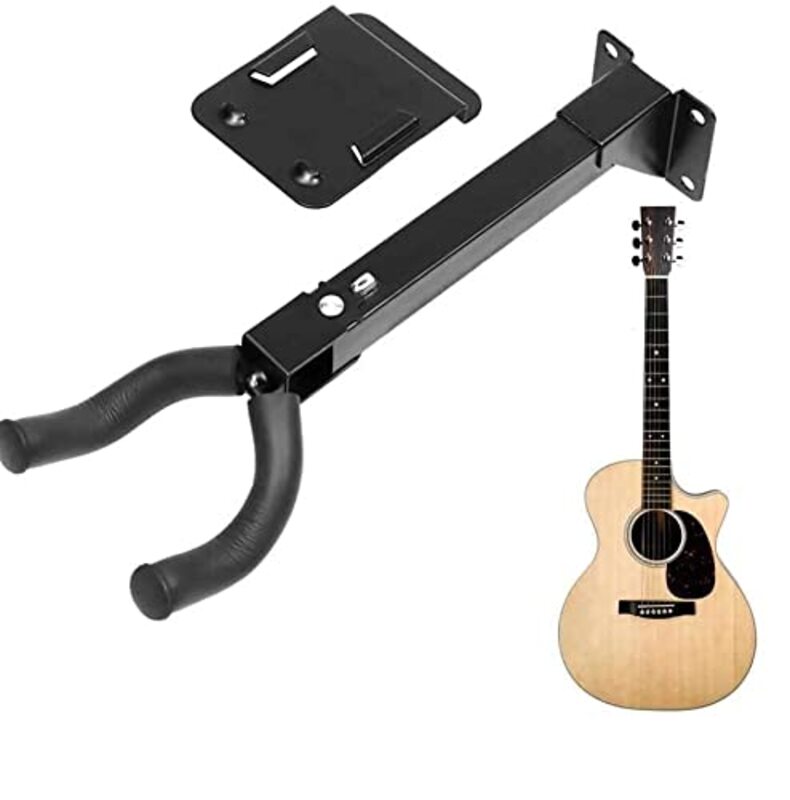 MegArya Adjustable Guitar & String Instrument Hanger Hook Holder, 2-Pieces, Black