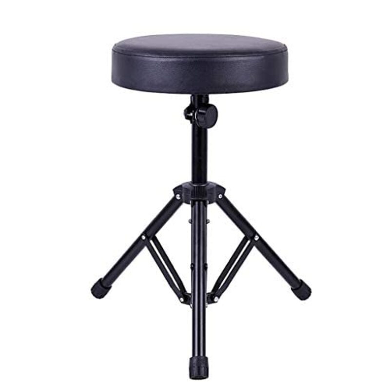 MegArya Drum Playing Folding Stool with Adjustable Seat, Black