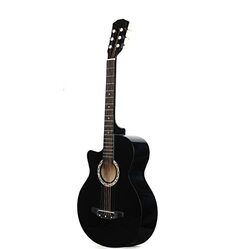 MegArya 38inch Acoustic Guitar with Strap, Pick, Capo, Black