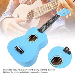 Megarya 21-inch Handmade High Quality Pink Rose Wood Ukulele with Bag/Capo/Strap/Tuner/Picks/Cleaning Cloth and Stand, Blue