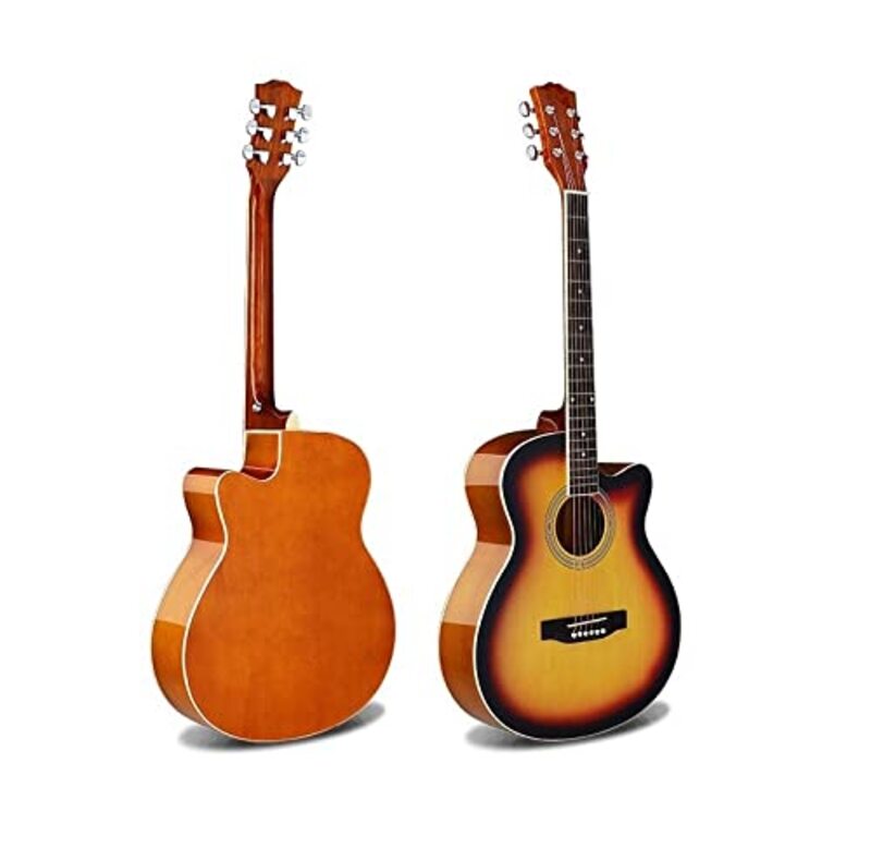MegArya G40 40-inch Acoustic Guitar Sun Burst Good for Beginners, Rosewood Fingerboard, Brown