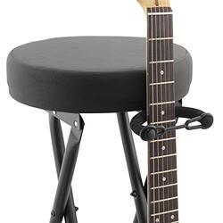 Tiger GST99-BK2 Guitar Stool with Stand Foldable Seat and Footrest for Acoustic/Electric/Bass Guitars, Black