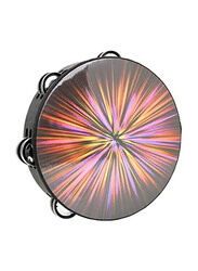 Wooden Tambourine Hand Drum for Adults Kids Church Party, 8 Inch, Multicolour