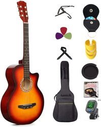 MegArya Student Acoustic Guitar with Guitar Kit, Sunbrust