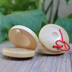 Wooden Finger Castanets, 2 Pieces, Beige