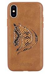 Santa Barbara Apple iPhone X Horse Print Mobile Phone Case Cover, Brown