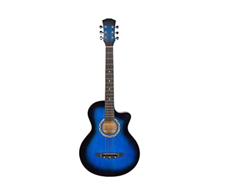 MegArya 38inch Acoustic Guitar with Strap, Pick, Capo, Blue