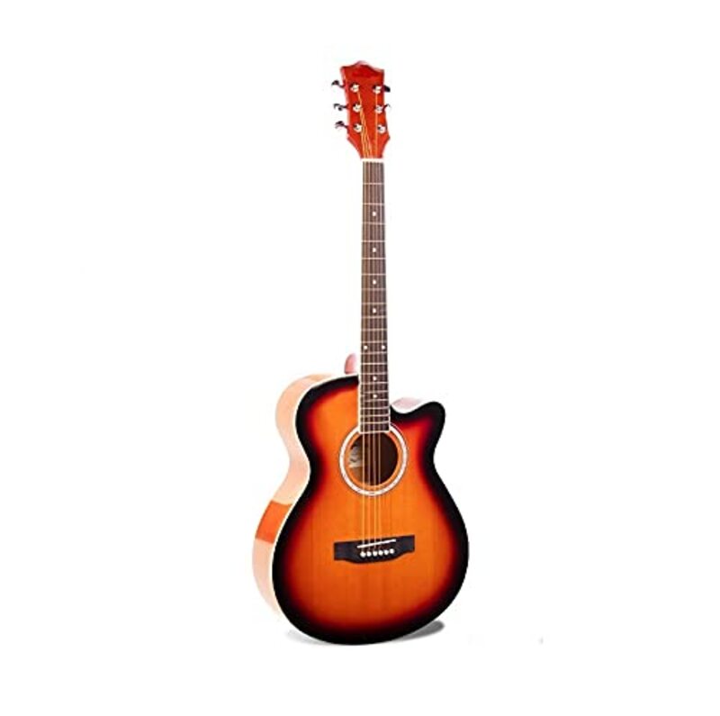 MegArya 38-inch Sunburst Acoustic Beginners Guitar with Bag, Rosewood Fingerboard, Brown