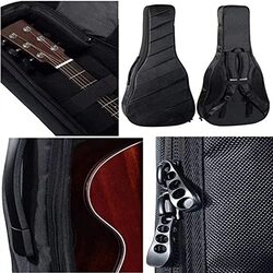 MegArya 41-inch Acoustic Guitar Thick Sponge Padded Waterproof Guitar Case, 10mm, Black
