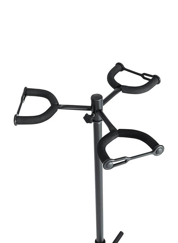 Adjustable Three Hold Stand for Electric or Acoustic Guitar, Black