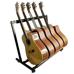 MegArya 5 Guitar Folding Rack/Holder, Black