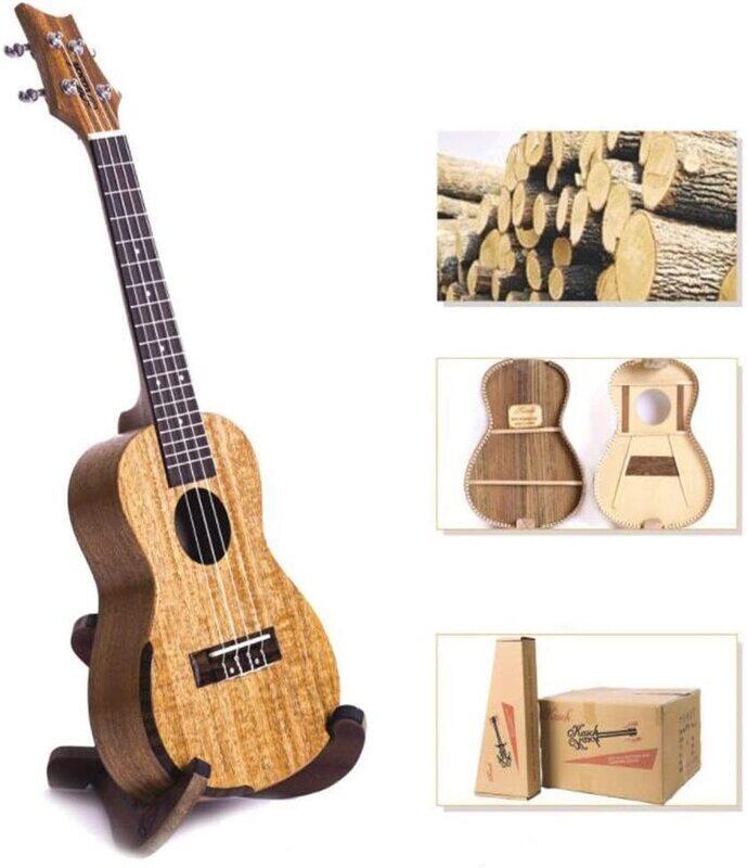 MegArya 21-inch Beginner Mahogany Wood Concert Ukulele Hawaii Kids Guitar with Gig Bag, Multicolour