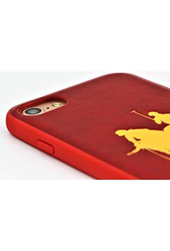 Santa Barbara Polo & Racquet Club Apple iPhone 8 Polo Mobile Phone Case Cover, Red/Gold