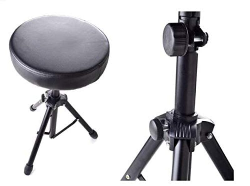 SKEIDO Folding Music Drum Throne Seat with Comfortable Padding, Black