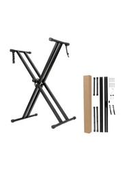 MegArya Double X Infinitely Adjustable Keyboard Stand & Bench Set, Black