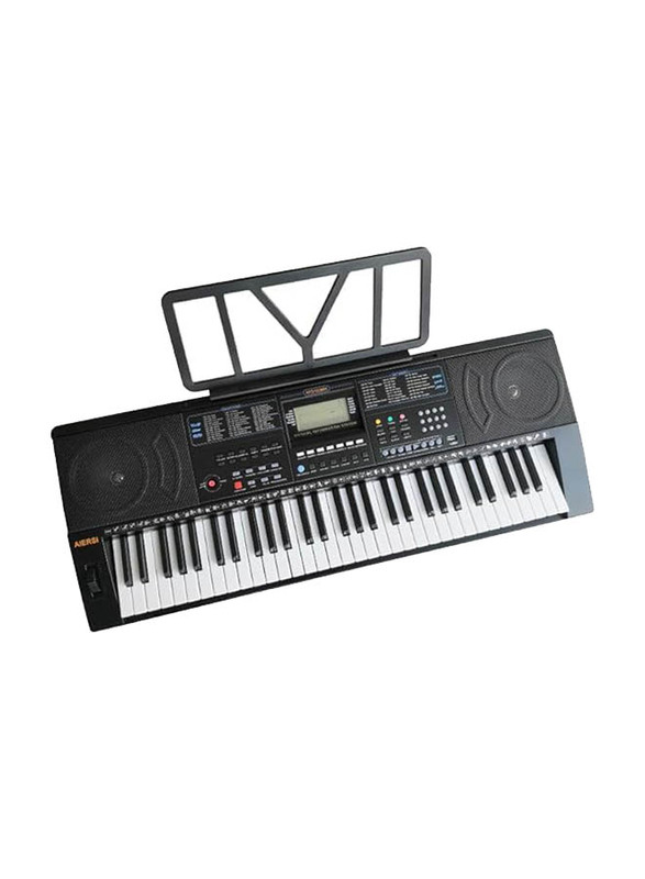 Aiersi Professional Functional MIDI Electronic Keyboard, 61 Keys, Black