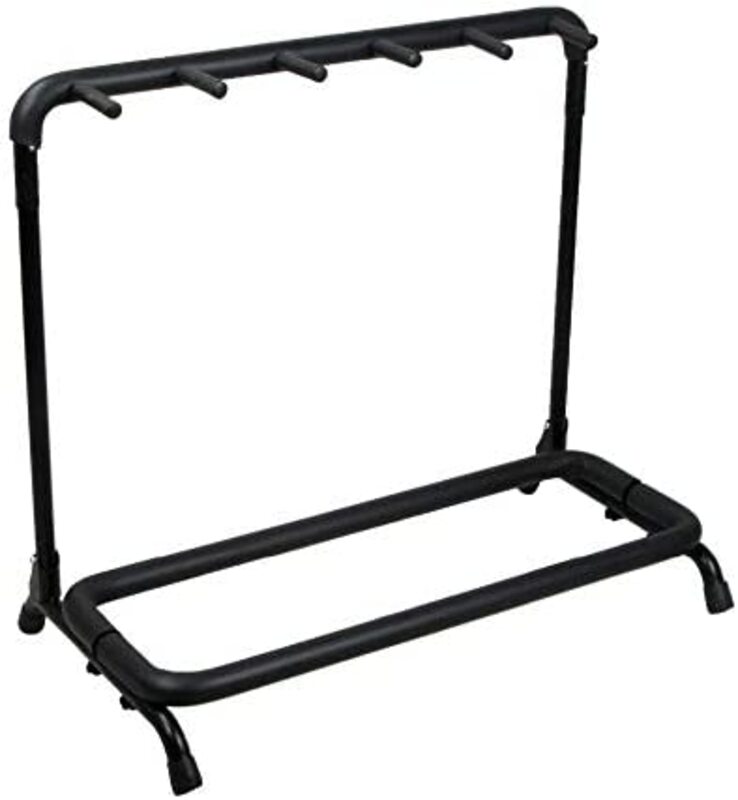 Quintuple Guitar Folding Rack Stand, Black