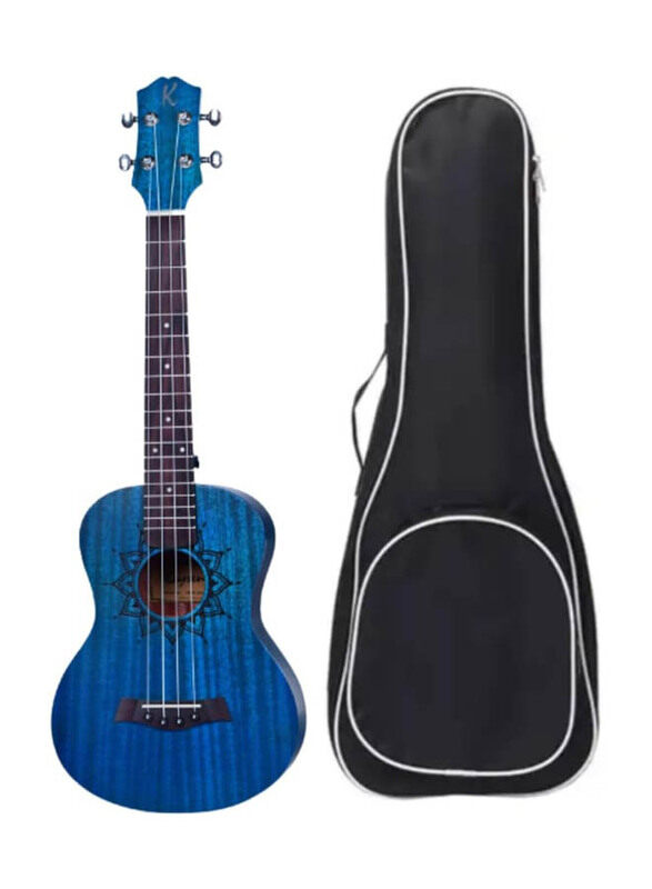 

MegArya UK24B Concert Size Professional Solid Mahogany Wood Ukulele with Padded Bag, Rosewood Fingerboard, 24 Inch, Blue