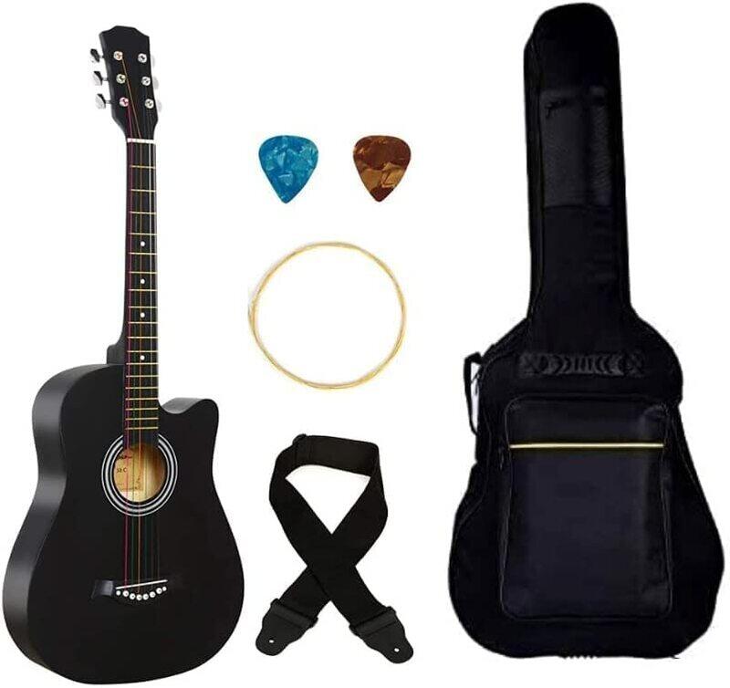 

MegArya 38-inch Acoustic Guitar Kit with Bag, Black