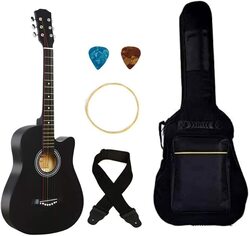 MegArya 38-inch Acoustic Guitar Kit with Bag, Black
