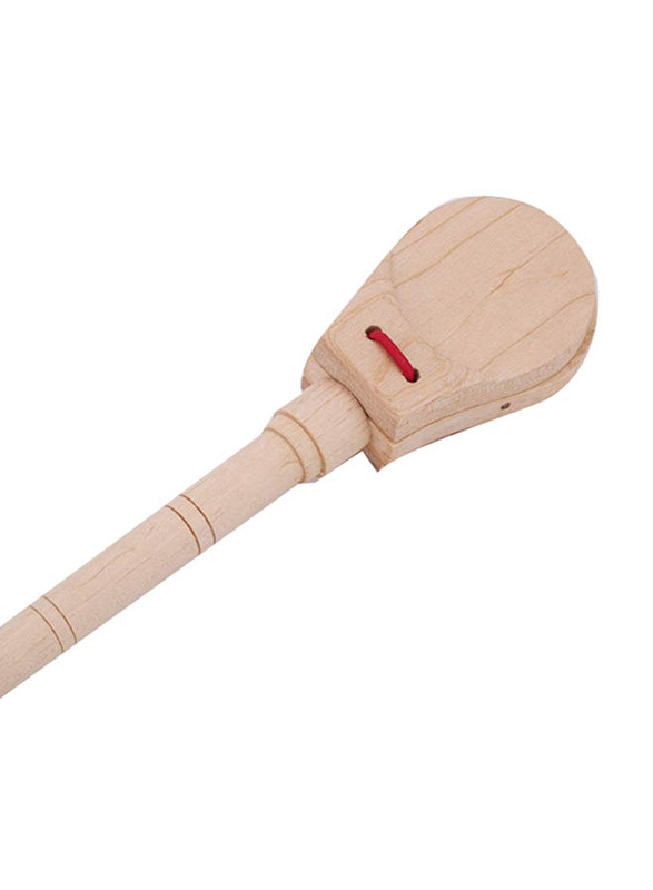 Wooden Castanets Clapper with Long Handle, Beige