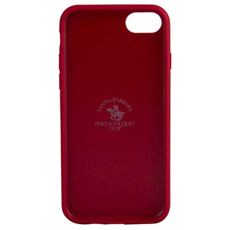 Santa Barbara Polo & Racquet Club Apple iPhone 7 Polo Leather Mobile Phone Case Cover, Red/Gold