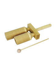 MegArya Two Tones Wooden Agogo with Drumstick, Brown