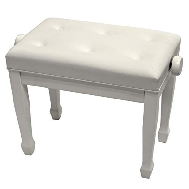 MegArya Finish Adjustable Piano Bench Soft Cushioned, White