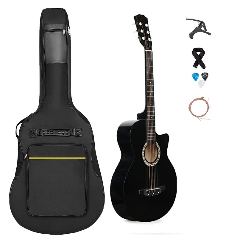 MegArya Acoustic Guitar Combo Pack Guitar Bag, Black