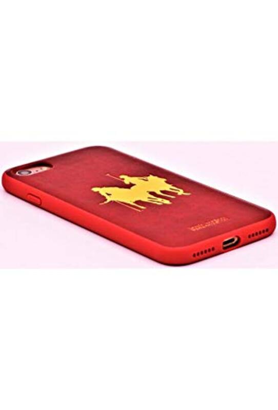 Santa Barbara Polo & Racquet Club Apple iPhone 8 Polo Mobile Phone Case Cover, Red/Gold