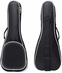 MegArya Ukulele Bag Padded Zipper Pockets Adjustable Strap Backpack Case Thickened Storage Oxford Cloth with Handle, 26 Inch, Black