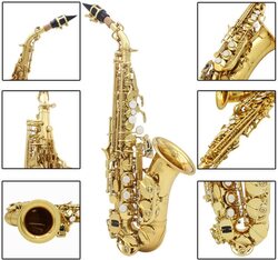 Megarya B Flat Alto Lacquer Finish Saxophone with Soft Case, Gold