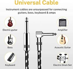 MegArya 3M Bass Amp Cord Cable for Electric Guitar Bass Amplifier Audio, Black/White