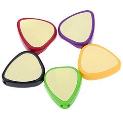 Alice 5-Pieces Heart-Shaped Sticky Portable Plastic Triangle Guitar Pick Plectrum Holder Cases, A010B, Multicolour