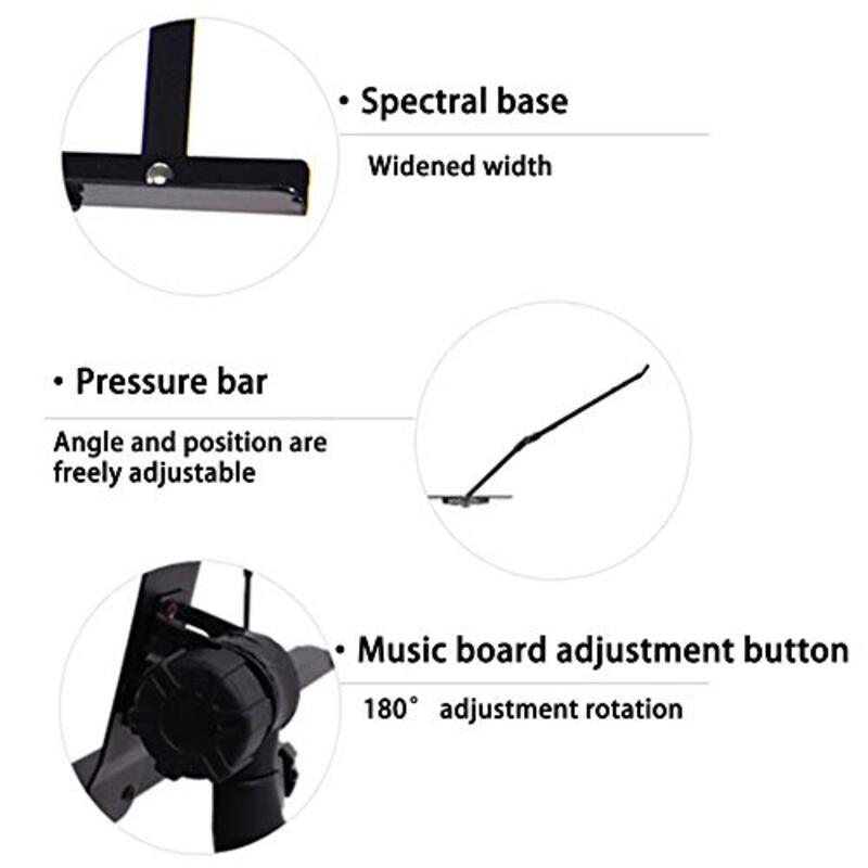 Leyoudian Music Stand Rugged Foldable Stand, Black