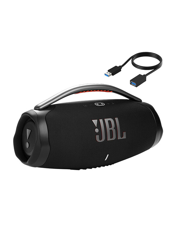 

JBL Boombox 3 IP67 Dustproof & Waterproof Wireless Bluetooth Streaming Portable Speaker with 24 Hours Play Time & WEPGPY USB Extension Cable, Black