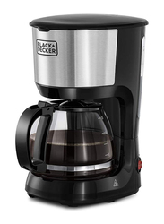 Black+Decker 1.2L Coffee Machine with Glass Carafe for Drip Coffee, 750W, DCM750S-B5, Silver/Black