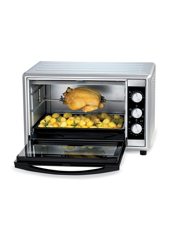 Kenwood 45L Grill Double Glass Multifunctional Electric Toaster Oven with Rotisserie & Convection Function, 1800W, MOM45, Silver