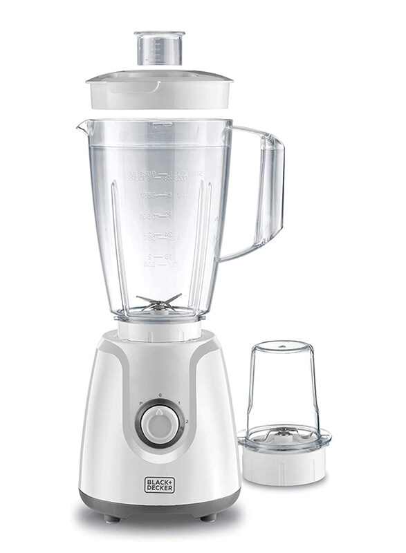 

Black+Decker 1.5L Blender, 400W, with Grinder Mills, BX4030-B5, White/Clear