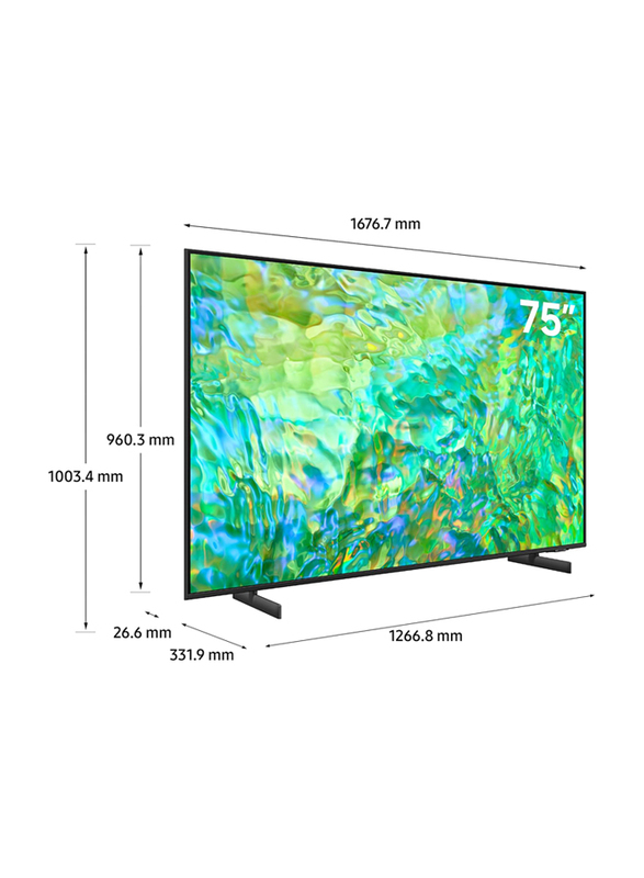 Samsung 75-inch (2023) Crystal 4K Ultra HD LED Smart TV, UA75CU8000UXZN, Black
