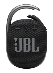 JBL Clip 4 IP67 Waterproof & Dustproof Portable Bluetooth Speaker with Integrated Carabiner & 18H Battery, JBLCLIP4BLK, Black