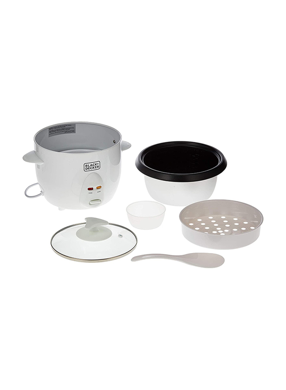 Black+Decker 1L Non-Stick Rice Cooker, 350W, RC1050-B5, White