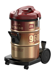 Hitachi Canister Vacuum Cleaner, 21L, 2200W, CV960F, Multicolour