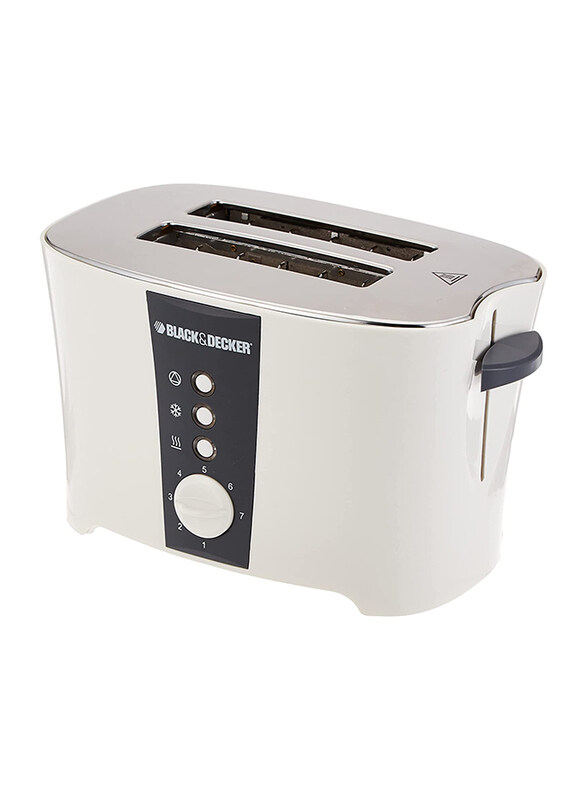 

Black+Decker Toaster, 800W, with 2 Slice Browning Control/Frozen Reheat/Cancel Functions/Cool Touch, ET122-B5, White