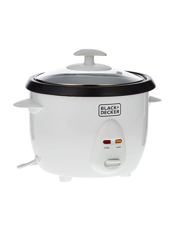 Black+Decker 1L Non-Stick Rice Cooker, 350W, RC1050-B5, White