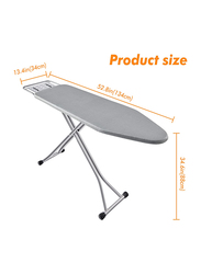 BKTD Heat Resistant Cover Iron Board with Steam Iron Rest, Silver/Grey