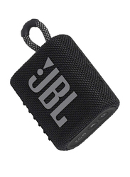 JBL Go 3 Portable Waterproof Speaker with 5 Hours Playtime, JBLGO3BLK, Black