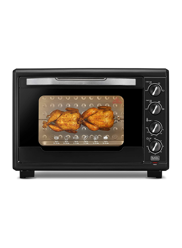 

Black+Decker 55L Double Glass Multifunction Toaster Oven with Rotisserie, 2000W, TRO55RDG-B5, Black