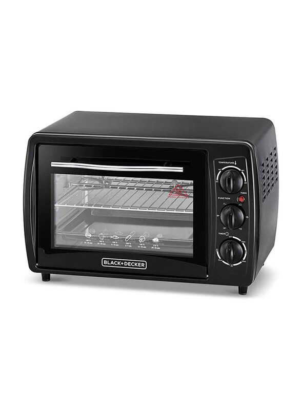

Black+Decker 19L Double Glass Multifunction Toaster Oven with Rotisserie, 1380W, TRO19RDG-B5, Black