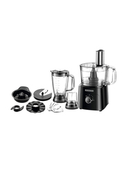 Black+Decker 5-in-1 Food Processor with 34 Functions, 750W, FX775-B5, Black/Clear